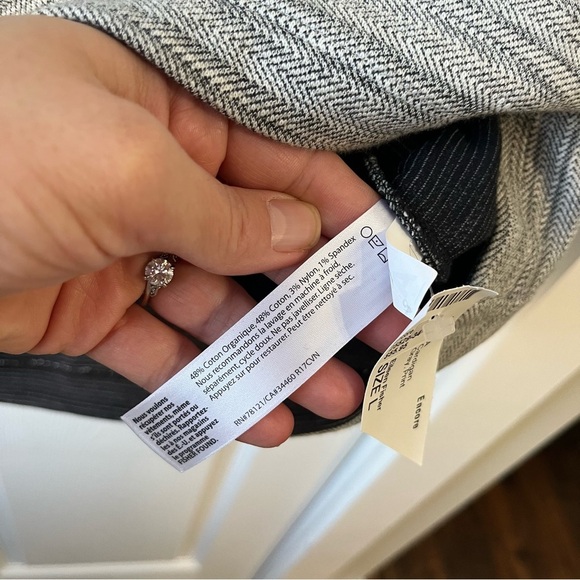 EILEEN FISHER Chevron Knit Long Sleeve Jacket Gray with Pockets size Large - Picture 5 of 6